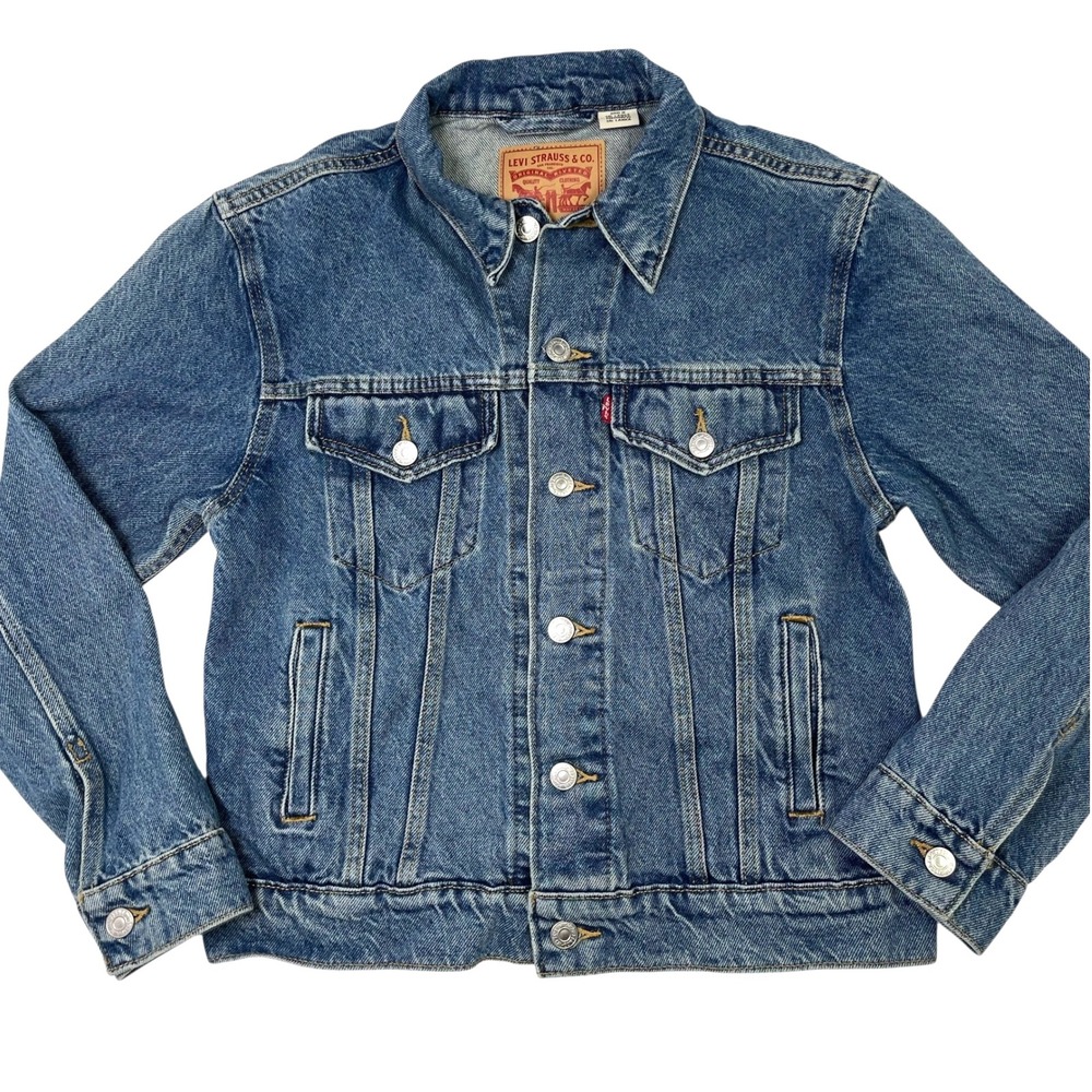 New Levi's Classic Denim Trucker Jacket Women's Size XS Blue Jean Jacket Classic